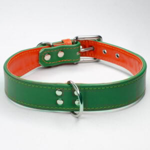 double trouble wide leather dog collar