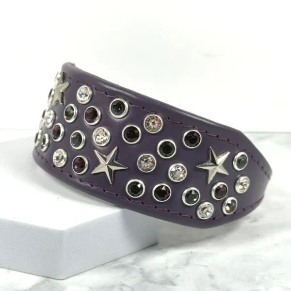 Swarovski crystal and star studded Italian Greyhound collar by Petiquette Collars