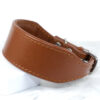 an acorn brown soft leather whippet puppy collar, handmade by Petiquette