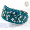 Starry Night Swarovski studded Whippet collar - Teal - Petiquette