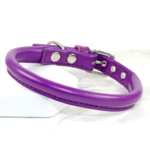 Rolled leather dog collar - Petiquette Collars