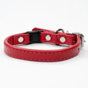 red leather cat collar