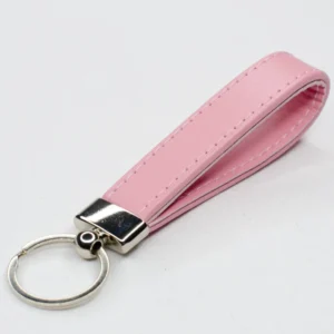 baby pink leather keyring