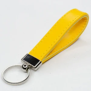 daffodil yellow leather keyring