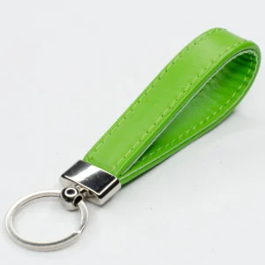 lime green leather keyring