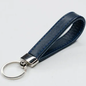 madeira blue leather keyring