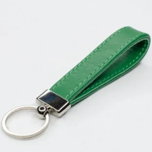 shamrock green leather keyring