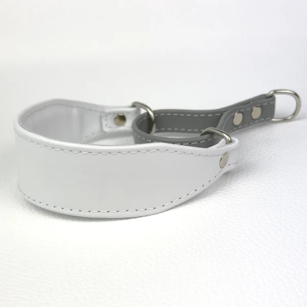 Italian Greyhound Martingale Collar in White Leather