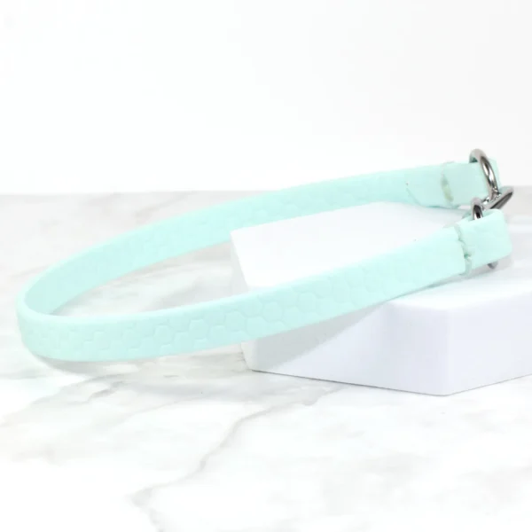 pastel blue waterproof dog tag collar - petiquette collars