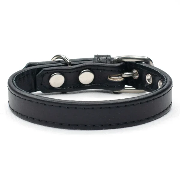 Adjustable Training Martingale Leather Dog Choke Collar With Stainless Steel Choke Chain