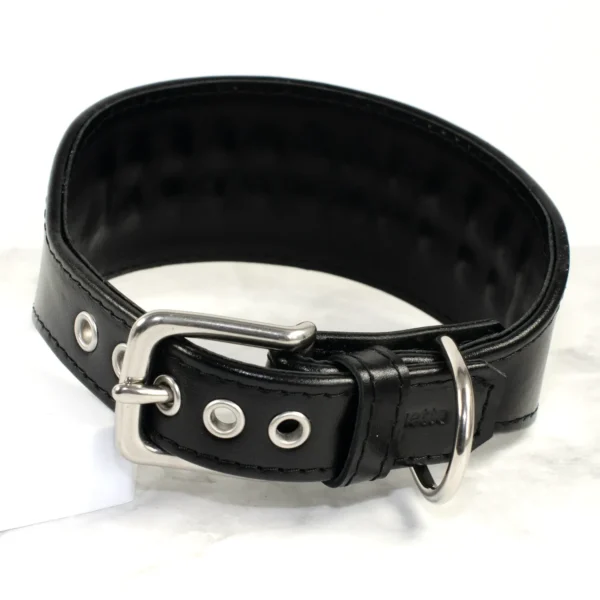 lined leather collar for lurchers - Petiquette Collars