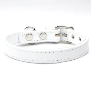 white leather dog collar - Petiquette Collars
