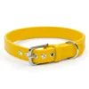 yellow leather dog collar - Petiquette Collars