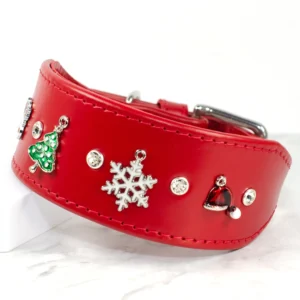 Christmas Charm Whippet collar - Petiquette Collars