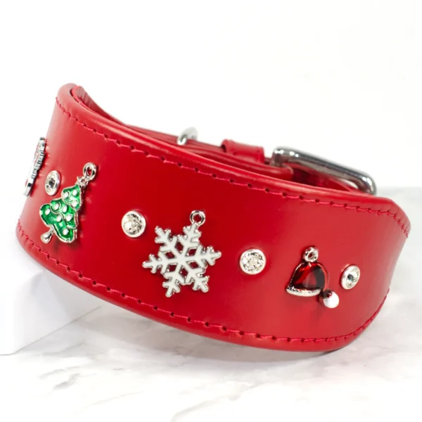 Christmas Charm Whippet collar - Petiquette Collars