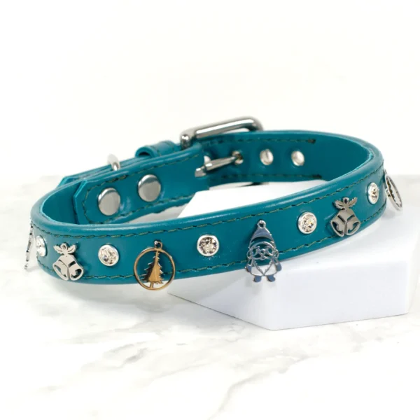 Silver Xmas dog collar - Petiquette Collars