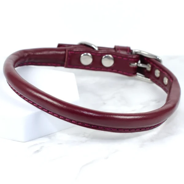 chianti rolled leather dog collar - Petiquette Collars