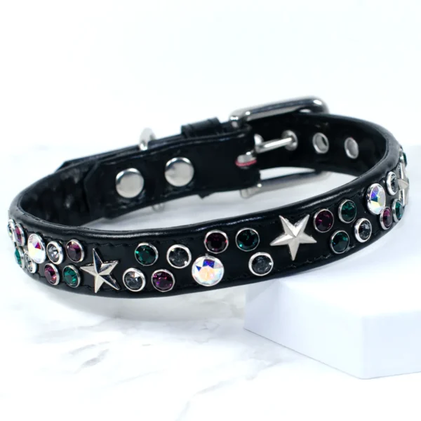 Starstruck sparkly dog collar - Black - Petiquette Collars