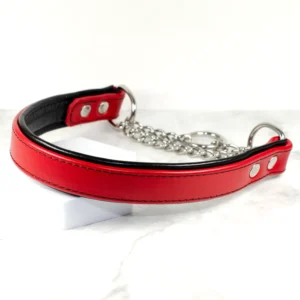 Two Tone leather half check collar - Petiquette Collars