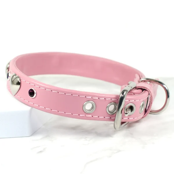 Heart studded Swarovski dog collar - Petiquette Collars