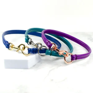 lightweight leather tag collars - petiquette collars