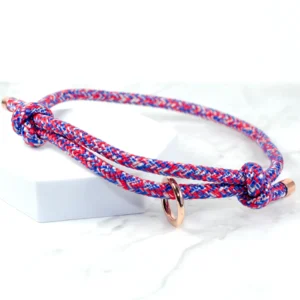 red, white and blue sliding knot house collar - petiquette collars