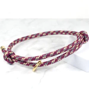 Burgundy rope house collar - Petiquette Collars