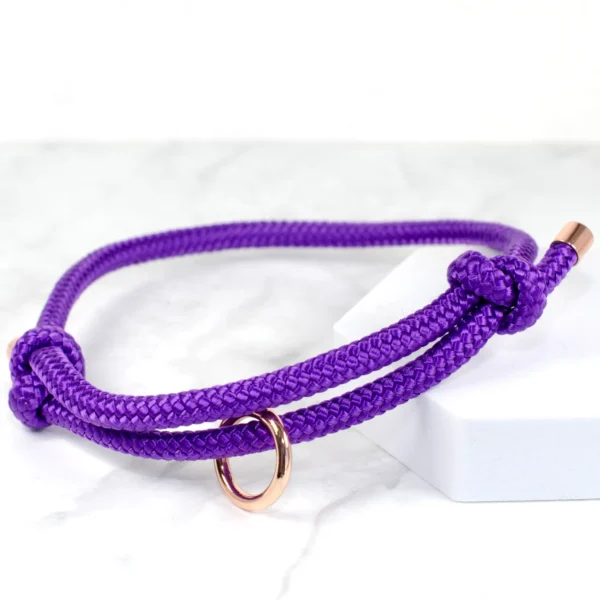 Purple adjustable rope house collar - Petiquette Collars