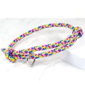 Rainbow soft rope house collar - Petiquette Collars
