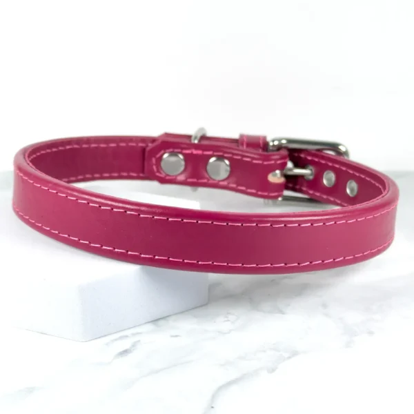 dusky pink leather dog collar - petiquette