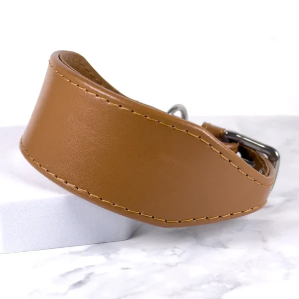 peanut butter leather italian greyhound collar - petiquette