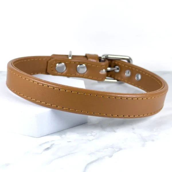 peanut butter leather dog collar - petiquette
