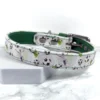 Football Fever printed leather dog collar - Petiquette Collars