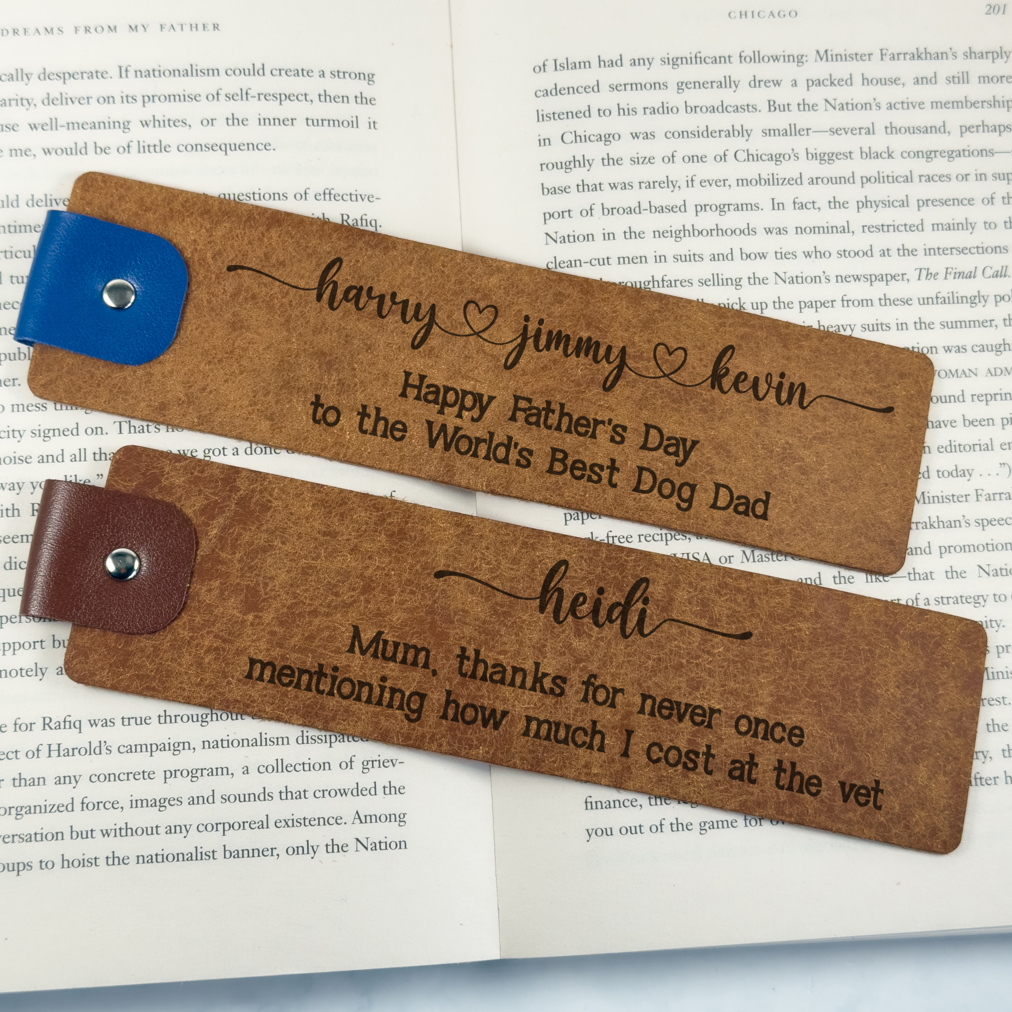 Personalised Leather Bookmark for Dog Parents