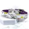 Wimbledon lawn tennis themed leather dog collar by Petiquette Collars