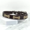 leather bone dog collar - bad to the bone - willow - petiquette collars