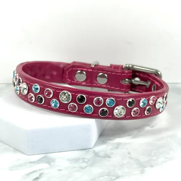 Chaos Theory Bling Dog Collar - Dusky Pink - Petiquette Collars