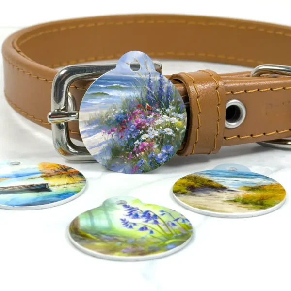 Coastal Wildflowers Pet ID Tag by Petiquette Collars