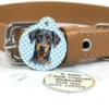 Doberman ID tag - blue pastel hearts - pet id tag - petiquette