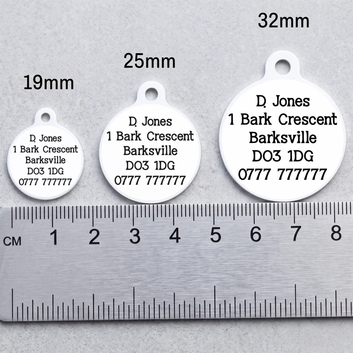 ID Tag Sizes - Petiquette Collars