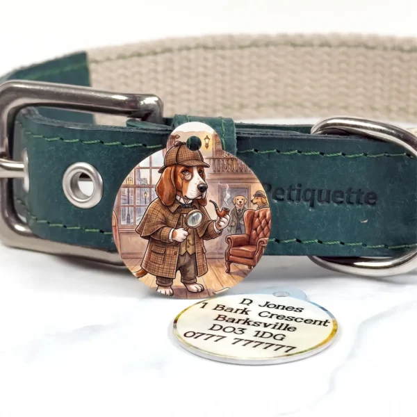 Sherlock Hound personalised pet ID tag by Petiquette