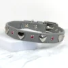 12" - 14" Dove Heart & Crystal Dog Collar