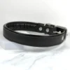 15" - 18" Black Vegetable Tanned Leather Dog Collar
